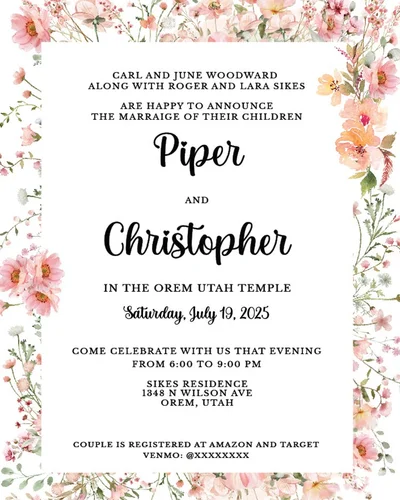 LDS Temple Sealing Invitations Provo example 3